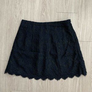 J.Crew 10 Skirt Lace Dark Blue Black A-line Mini